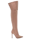 Gianvito Rossi Boots women's high leather on stiletto pink - leather. Heel height: 11 cm. zipper. Country of manufacture: Italy. Care: specialized cleaning - photo 1