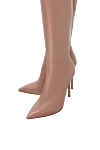 Gianvito Rossi Boots women's high leather on stiletto pink - leather. Heel height: 11 cm. zipper. Country of manufacture: Italy. Care: specialized cleaning - photo 5