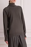 Brunello Cucinelli Гольф из кашемира серый женский - фактурная вышивка. 100% кашемир. Страна производитель: Италия. Уход: специализированная чистка - фото 3