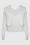 Brunello Cucinelli Gray jumper for women - V-neck. 46% cashmere, 41% viscose, 13% polyamide. Country of manufacture: Italy. Care: specialized cleaning - photo 1