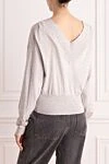 Gray jumper for women Brunello Cucinelli - V-neck. 46% cashmere, 41% viscose, 13% polyamide. Country of manufacture: Italy. Care: specialized cleaning - photo 4