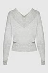 Brunello Cucinelli Gray jumper for women - V-neck. 46% cashmere, 41% viscose, 13% polyamide. Country of manufacture: Italy. Care: specialized cleaning - photo 7