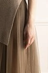 Beige cashmere dress for women Brunello Cucinelli - contrasting bottom, pleated. 95% cashmere, 5% polyamide. Country of manufacture: Italy. Care: specialized cleaning - photo 6