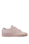 Le Silla Women's leather quilted sneakers in pink - quilted surface, beads. leather. lacing. Country of manufacture: Italy. Care: specialized cleaning - photo 1