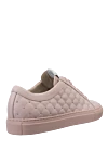 Women's leather quilted sneakers in pink Le Silla - quilted surface, beads. leather. lacing. Country of manufacture: Italy. Care: specialized cleaning - photo 4