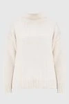 Peserico White wool and polyamide sweater for women - high neck, textured knitwear. 70% alpaca wool, 30% polyamide. Country of manufacture: Italy. Care: specialized cleaning - photo 1