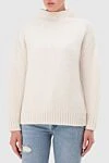 Peserico White wool and polyamide sweater for women - high neck, textured knitwear. 70% alpaca wool, 30% polyamide. Country of manufacture: Italy. Care: specialized cleaning - photo 3