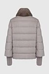 Tonet Beige down jacket for women - fur collar. wool, silk, cashmere. Closure: zipper. two side pockets. Insulation: 90% down, 10% feather. Country of manufacture: Italy. Care: specialized cleaning - photo 7