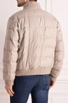 Men's down jacket made of silk and cashmere white Kiton - Stitching, contrasting buttons. 96% cashmere, 4% silk. Buttons. Two side pockets, two inside pockets. Country of manufacture: Italy. Care: specialized cleaning - photo 4