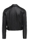 Black genuine leather jacket for women DROMe - oblique zipper. 100% genuine leather. Closure: zipper. two side pockets, one chest pocket, one with flap. Country of manufacture: Italy. Care: specialized cleaning - photo 6