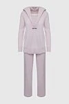 Tonet Walking suit pink for women - stripe. 70% wool, 20% silk, 10% cashmere. Closure: drawstring. Hood: yes. Country of manufacture: Italy. Care: specialized cleaning - photo 1