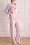 Tonet Walking suit pink for women - stripe. 70% wool, 20% silk, 10% cashmere. Closure: drawstring. Hood: yes. Country of manufacture: Italy. Care: specialized cleaning - photo 3