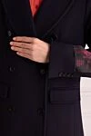 MSGM Пальто из флиса и полиамида синее женское - лого на рукаве. 75% флис, 25% полиамид. пуговицы. два боковых кармана. Страна производитель: Италия. Уход: специализированная чистка - фото 5