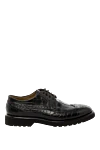 Tardini Shoes for men from alligator leather black - Perforation, textured leather. 100% alligator leather. Lace. Interior finish: Alligator leather. Insole: Leather. Heel height: 2 cm. Other materials. Country of manufacture: Italy. Care: specialized cleaning - photo 1