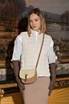 Saint Laurent Beige women's bag made of nubuck and fur - Decoration: gold-plated logo, shoulder strap. nubuck, fur. Fastener: magnetic button. Country of manufacture: Italy. Care: specialized cleaning - photo 9