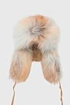 FG Furs Beige fox cap for women - fur. 100% fox. Country of manufacture: Italy. Care: specialized cleaning - photo 1