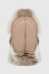 Beige fox cap for women FG Furs - fur. 100% fox. Country of manufacture: Italy. Care: specialized cleaning - photo 4