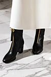 Black leather boots for women Dior - gold-plated details on the zipper. genuine leather. Heel height: 7 centimeters. zipper. Country of manufacture: Italy. Care: specialized cleaning - photo 8