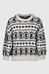 Brunello Cucinelli eige womens jumper with a contrasting pattern - relief knitting, fantasy pattern. 86% cashmere, 12% mohair, 12% polyamide. Country of manufacture: Italy. Care: specialized cleaning - photo 1