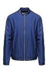 Torras Jacket made of polyester and genuine leather blue for men - 100% genuine leather, 100% polyester. Closure: Zipper. Two side pockets. Country of manufacture: Italy. Care: specialized cleaning - photo 1