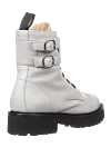 Women's gray leather boots with a black sole Doucal`s - contrasting sole, buckles. genuine leather, fur. Heel height: 2 centimeters. lacing. Country of manufacture: Italy. Care: specialized cleaning - photo 4