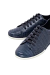 Artioli Blue crocodile leather sneakers for men - textured leather. 100% crocodile skin. lacing. sole height 2cm. Country of manufacture: Italy. Care: specialized cleaning - photo 5