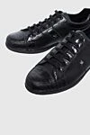 Artioli Black crocodile leather sneakers for men - crocodile skin inserts. 100% genuine leather, 100% crocodile leather. Closure: lace. Sole height: 2 cm. Country of manufacture: Italy. Care: specialized cleaning - photo 5