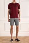 Cotton T-shirt burgundy for men Dolce & Gabbana - logo print. 100% cotton. Country of manufacture: Italy. Care: specialized cleaning - photo 2