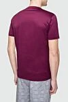 Cotton T-shirt burgundy for men Cesare di Napoli - 100% cotton. Country of manufacture: Italy. Care: specialized cleaning - photo 4