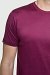 Cesare di Napoli Cotton T-shirt burgundy for men - 100% cotton. Country of manufacture: Italy. Care: specialized cleaning - photo 5