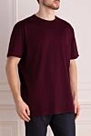 Cesare di Napoli Cotton T-shirt burgundy for men - 100% cotton. Country of manufacture: Italy. Care: specialized cleaning - photo 3