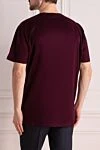 Cotton T-shirt burgundy for men Cesare di Napoli - 100% cotton. Country of manufacture: Italy. Care: specialized cleaning - photo 4