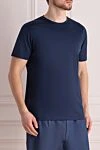 Cesare di Napoli Cotton T-shirt blue for men - 100% cotton. Country of manufacture: Italy. Care: specialized cleaning - photo 3