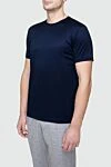 Cesare di Napoli Cotton T-shirt blue for men - 100% cotton. Country of manufacture: Italy. Care: specialized cleaning - photo 3