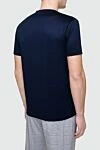 Cotton T-shirt blue for men Cesare di Napoli - 100% cotton. Country of manufacture: Italy. Care: specialized cleaning - photo 4