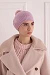 Lilac beret for women with pompom Max&Moi - 63% wool, 27% cashmere, 4% polyester. Country of manufacture: Italy. Care: specialized cleaning - photo 2