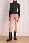 Women's leather leggings in pink, tight-fitting Max&Moi - 97% leather, 2% elastane, 1% cotton. elastic belt. Country of manufacture: Italy. Care: specialized cleaning - photo 2