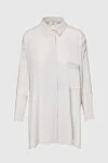 Panicale White acrylic and silk blouse for women - free cut, chest pocket. acrylic, silk. Country of manufacture: Italy. Care: specialized cleaning - photo 1