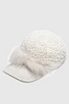 Panicale Fur white cap for women - fur. 100% fur. Country of manufacture: Italy. Care: specialized cleaning - photo 3