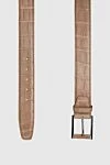 Cesare di Napoli Beige crocodile leather belt for men - Textured leather. 100% crocodile leather. Size: Width 2.5cm. Buckle. Country of manufacture: Italy. Care: specialized cleaning - photo 3