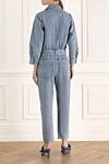 Blue cotton jumpsuit for women Citizens of Humanity - contrasting seams. buttons, belt. 100% cotton. two side pockets, two top pockets. Country of manufacture: Italy. Care: specialized cleaning - photo 4