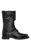 Dior Women's black leather boots with buckles - buckles. genuine leather. Heel height: 2 centimeters. lacing. Country of manufacture: Italy. Care: specialized cleaning - photo 1