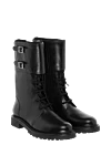 Dior Women's black leather boots with buckles - buckles. genuine leather. Heel height: 2 centimeters. lacing. Country of manufacture: Italy. Care: specialized cleaning - photo 3