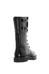 Women's black leather boots with buckles Dior - buckles. genuine leather. Heel height: 2 centimeters. lacing. Country of manufacture: Italy. Care: specialized cleaning - photo 4