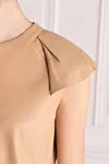 Brunello Cucinelli Beige leather dress for women - zipper. sleeveless, epaulettes on the shoulders. 100% genuine leather. Country of manufacture: Italy. Care: specialized cleaning - photo 5