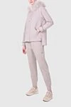 Women's pink walking suit made of cotton and elastane Panicale - stripes. 89% cotton, 11% elastane. zipper, drawstring. two side pockets. Country of manufacture: Italy. Care: specialized cleaning - photo 2