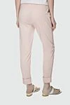 Panicale Pink women's trousers with cuffs - two side pockets. 97% cotton, 3% elastane. elastic belt. Country of manufacture: Italy. Care: specialized cleaning - photo 3