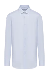 Barba Napoli Blue cotton shirt for men - 100% cotton. Closure: buttons. Country of manufacture: Italy. Care: specialized cleaning - photo 1