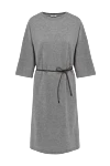 Peserico Gray dress for women - contrasting belt. 70% wool, 20% silk, 10% cashmere. Country of manufacture: Italy. Care: specialized cleaning - photo 1