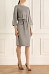 Peserico Gray dress for women - contrasting belt. 70% wool, 20% silk, 10% cashmere. Country of manufacture: Italy. Care: specialized cleaning - photo 3